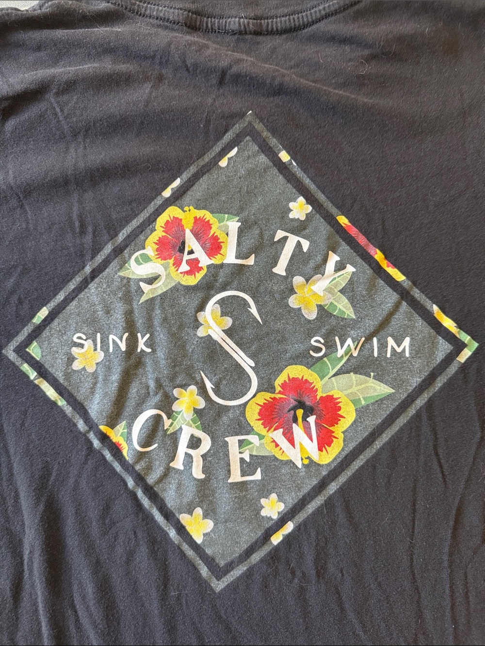 Salty Crew Black Short-Sleeve Graphic Pocket Tee